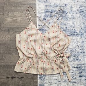 Blush ~ Faux Wrap Blouse Tank Top ~ Size L